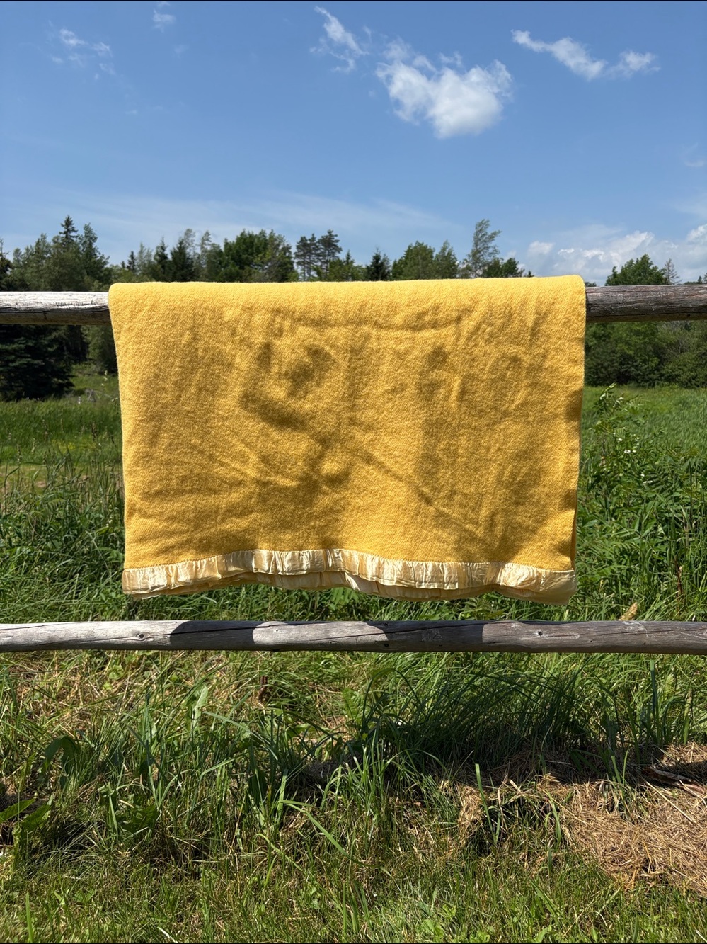100% wool Butter Yellow Blanket